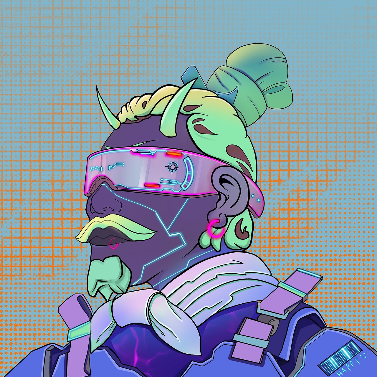 兵马俑文物二创 插画| 赛博朋克（图ZMzAxNTU3ODMy） - 艺术插画 - 站酷设计师汐晓夕原创素材 - 站酷ZCOOL