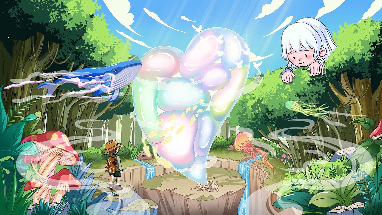 【心相印】——寻梦之心（图ZMzM3MDgyNDI0） - 商业插画 - 站酷设计师是阿酱啊0原创素材 - 站酷ZCOOL