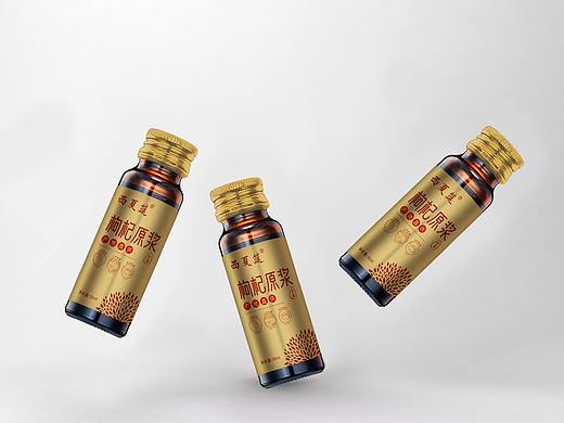 枸杞原浆包装设计 瓶贴