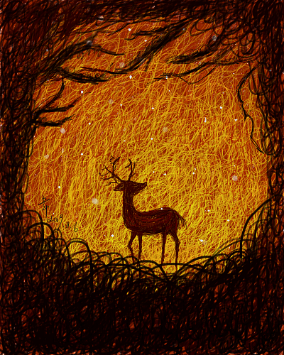 临摹的线圈插画