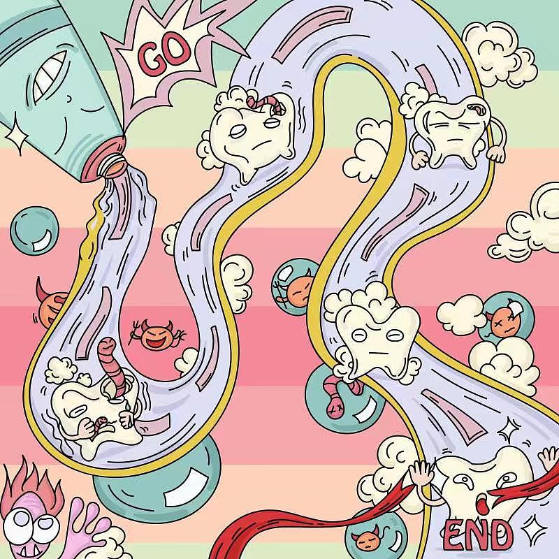 儿童牙膏插画