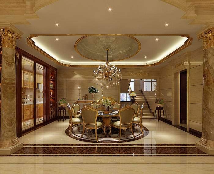 贵阳中航城·云墅别墅豪华欧式风格装修设计效果图!