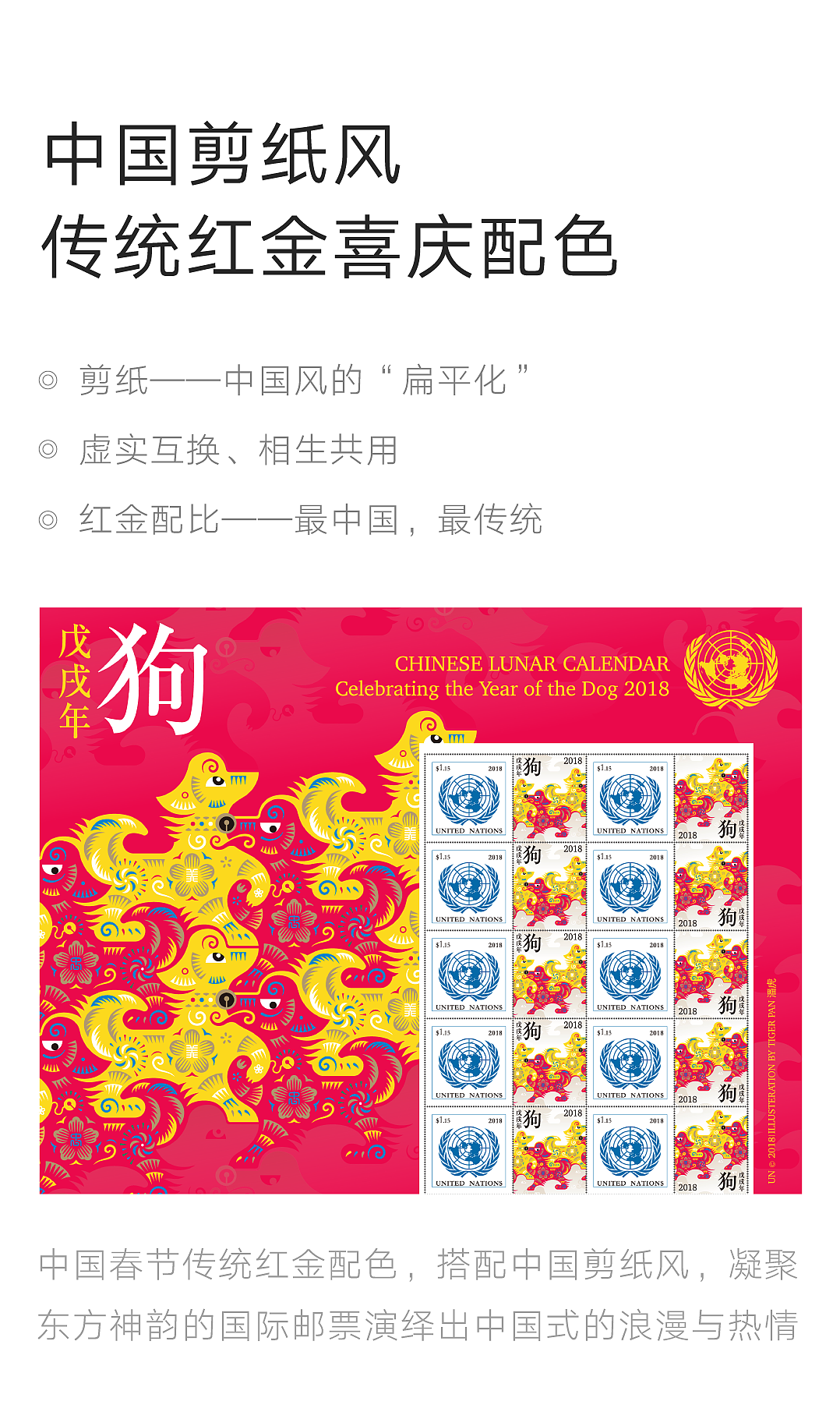 潘虎定制2018联合国戊戌农历狗年生肖邮票