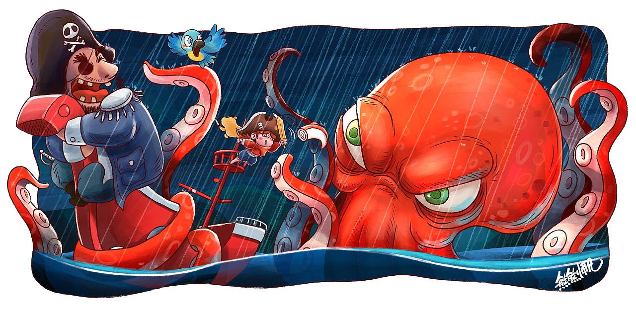 绘本——迷路的海盗（图ZMjAzMjQ2OTA4） - 绘本 - 站酷设计师熊熊师兄Avidor原创素材 - 站酷ZCOOL