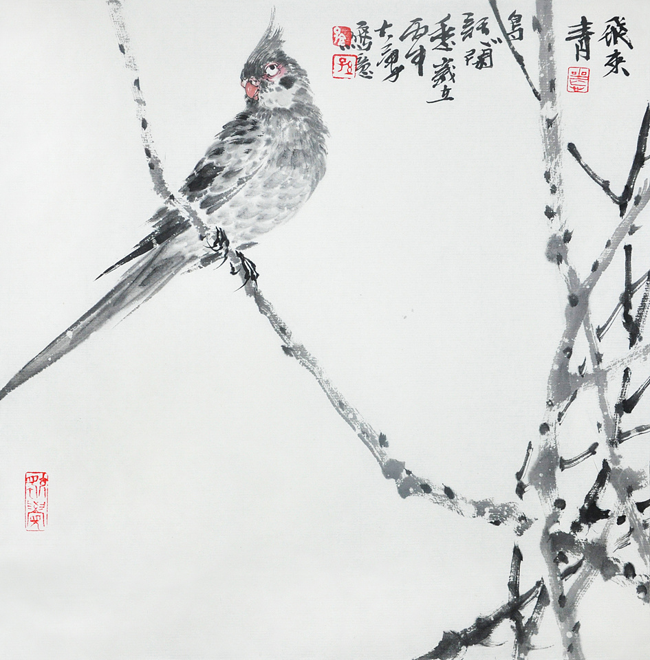 【 飞来青鸟话闲愁】|纯艺术|国画|濯庐 - 原创作品 - 站酷 (zcool)