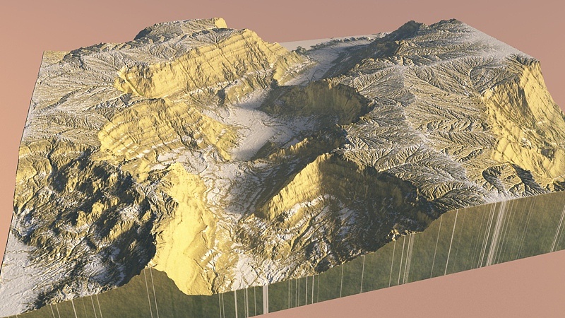 三维山体模型制作手机上图不清晰