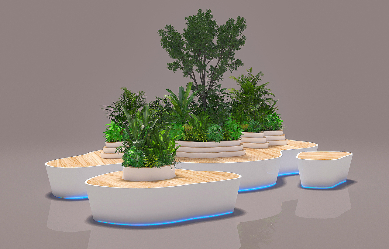 商场绿植休闲椅 商场美陈 公共休息区 绿植景观（图ZMjMwNDY3NzA4） - 建筑/空间 - 站酷设计师加一份甜不辣原创素材 - 站酷ZCOOL