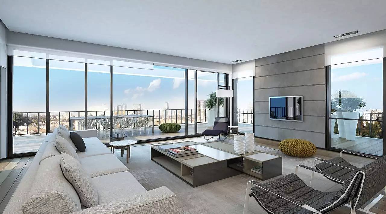 现代轻奢风客厅,极简黑白灰背景墙