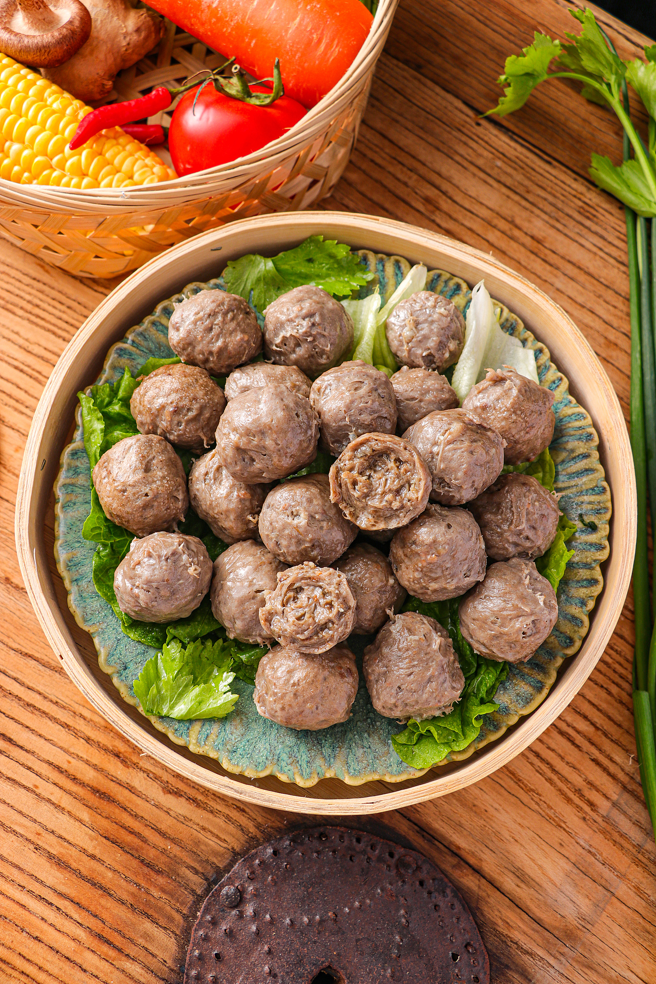 潮汕手打牛肉丸手打牛筋丸潮州特产火锅烧烤食材肉丸子