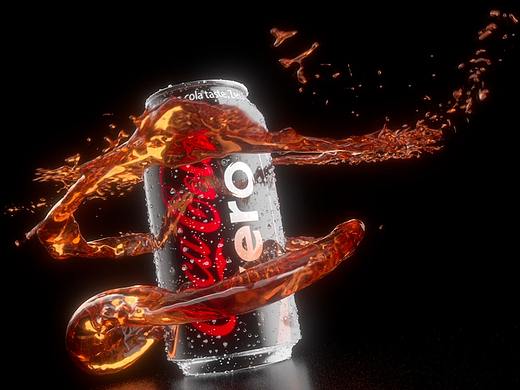 产品表现 | 可口可乐零度三维渲染海报 CoCa Cola Zero