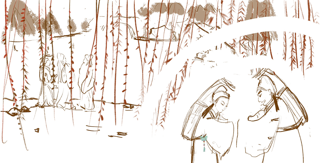 梁山伯与祝英台#国风插画3绘本3西安木丁插画