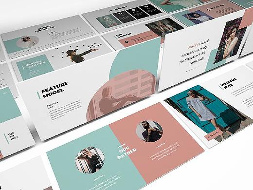 国外PPT-小清新唯美文艺杂志画册PPT模板