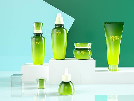 化妆品组合建模渲染