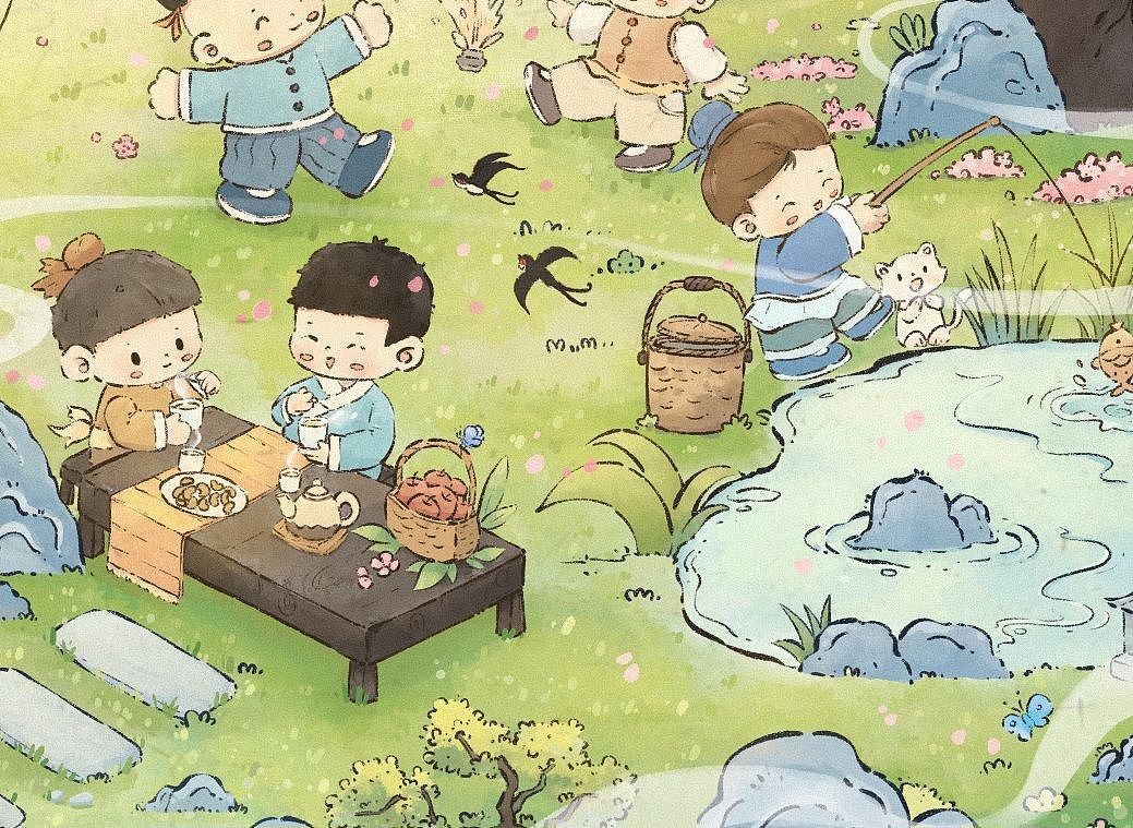 【原创插画】在桃花盛开的季节