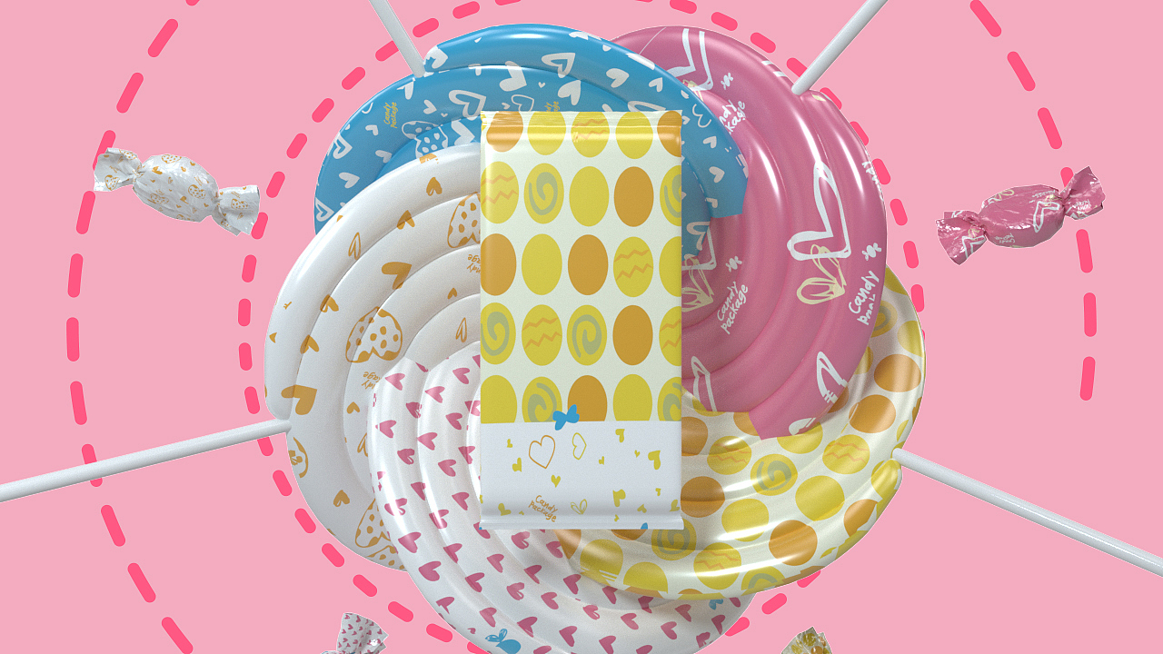 《七度空间便携糖果包》C4D动态图形设计