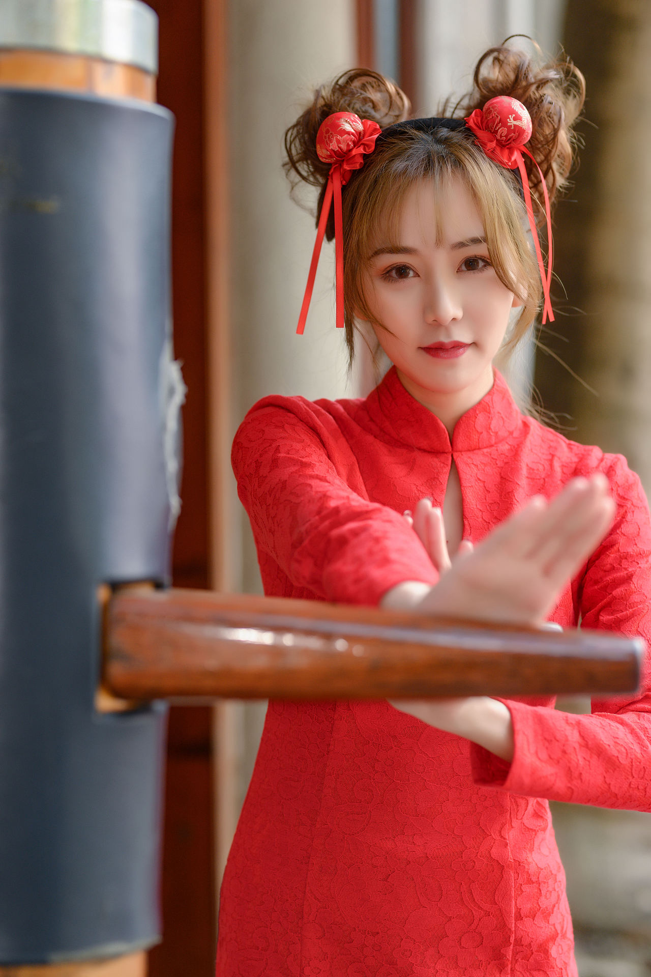 在家练练功夫强身健体出镜丹丹