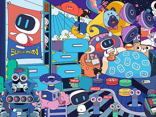 关于百度产品创意插画Banner