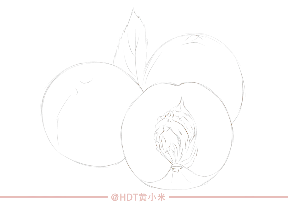 一组噪点写实风格水果插画