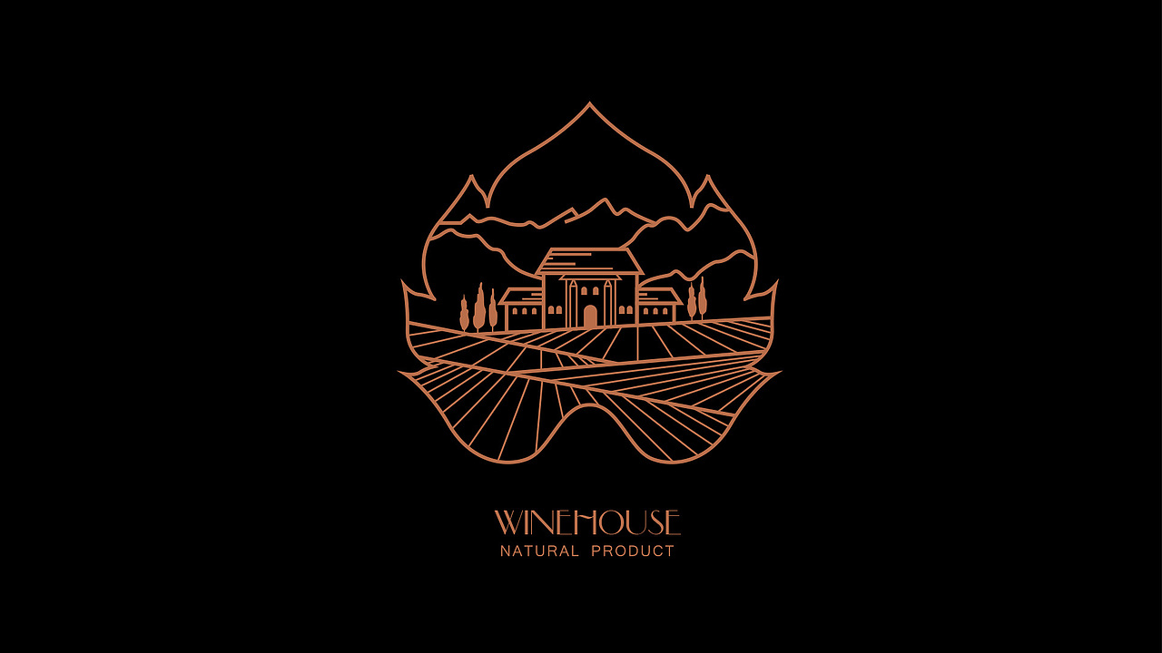 wine house 酒窝logo设计