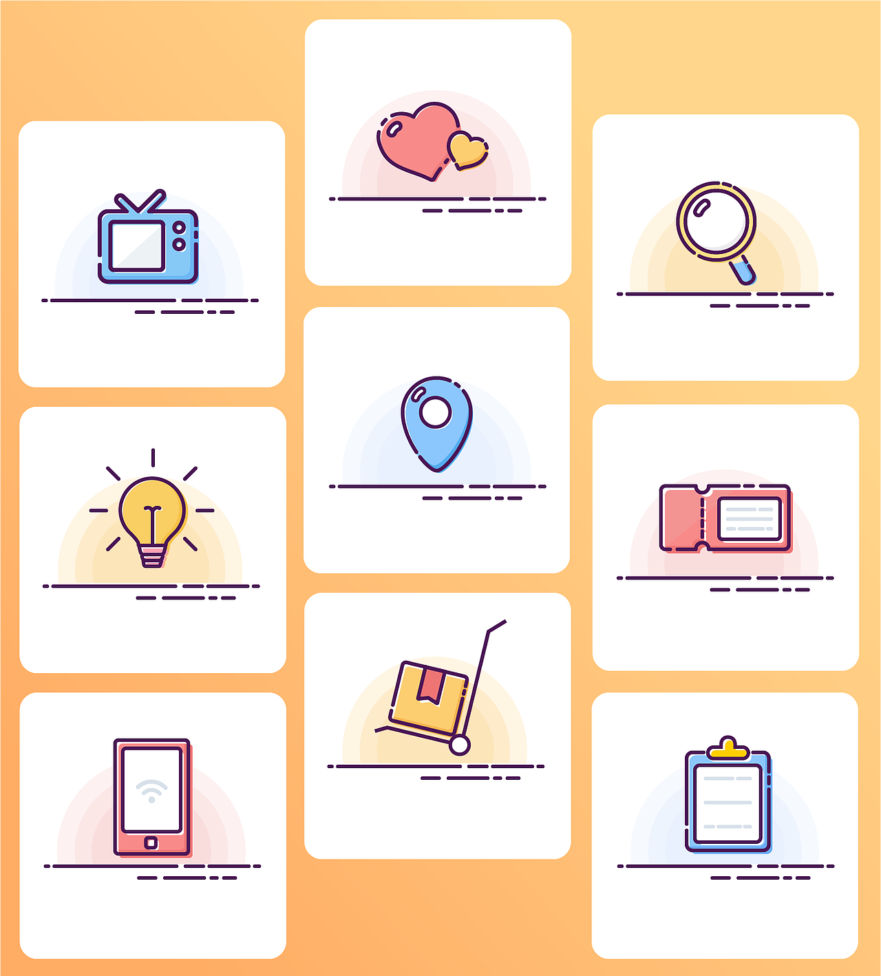 线性缺省页图标（图ZOTY1MDAzNjQ=） - 图标 - 站酷设计师虫儿飞呀飞原创素材 - 站酷ZCOOL