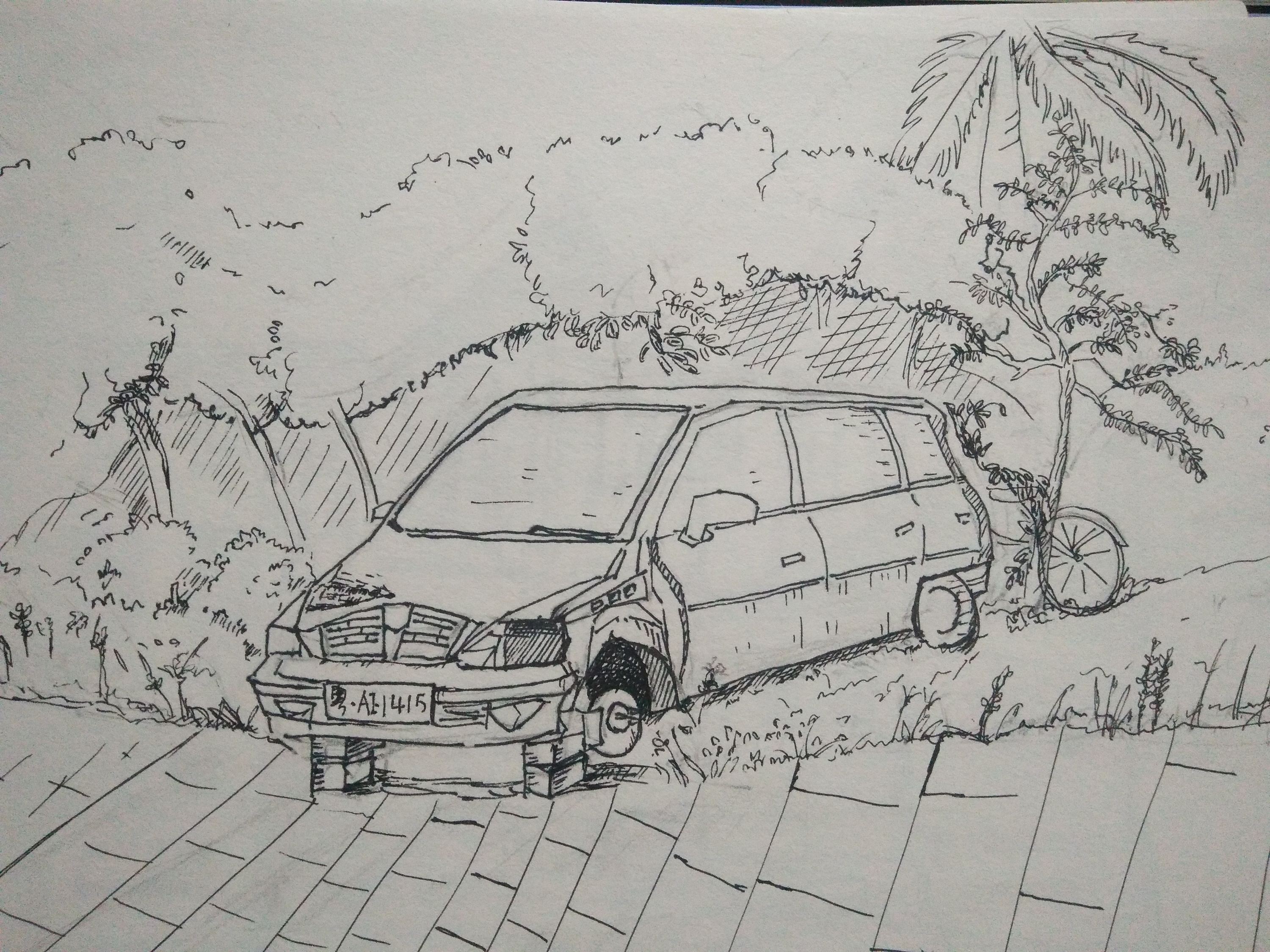 速写――废弃车