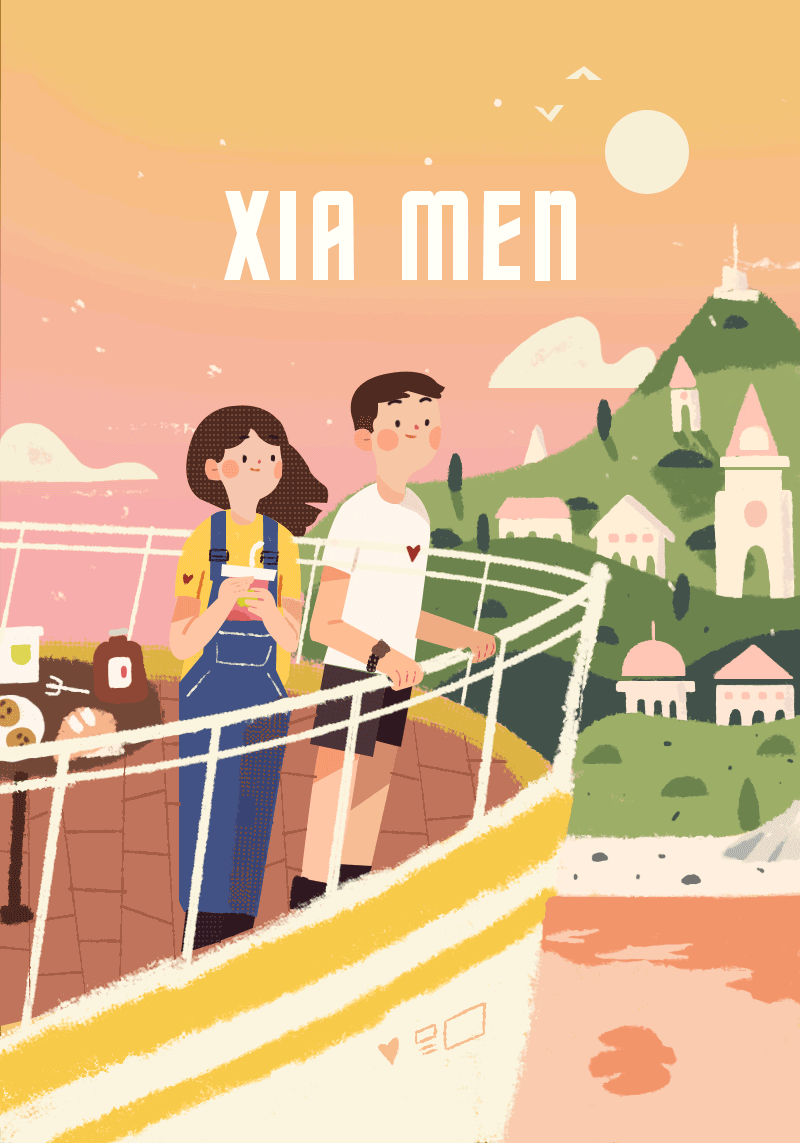 厦门码头（图ZMTU3MDk5MzI0） - 商业插画 - 站酷设计师尹雅丽原创素材 - 站酷ZCOOL