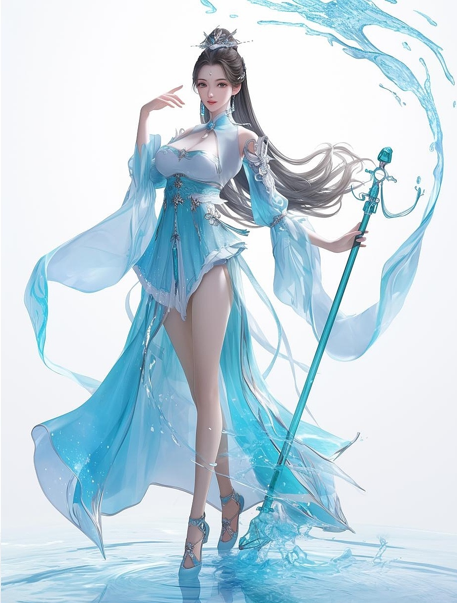 一组古风动漫蓝衣美少女【国潮御姐图鉴】（图ZMzc3MDE5MDUy） - 其他动漫 - 站酷设计师雪里莓工作室原创素材 - 站酷ZCOOL