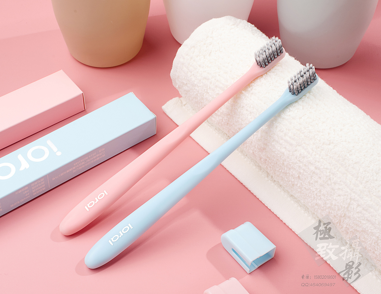 居家旅行牙刷场景创意拍摄修图案例