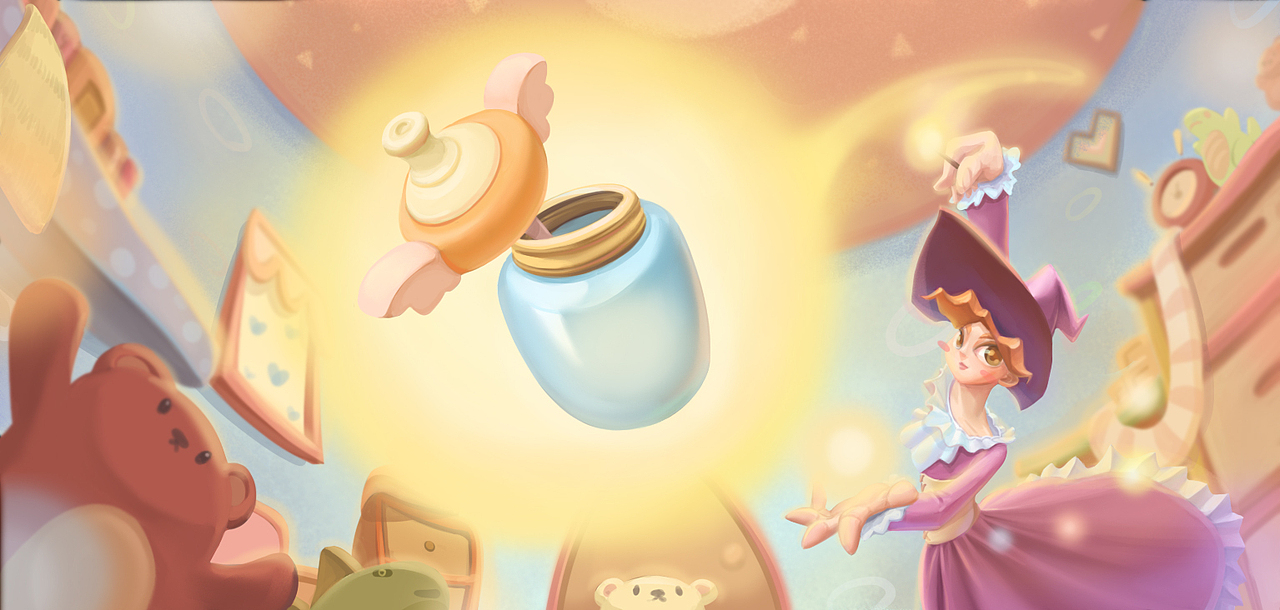 魔法妈妈动态图及部分绘制过程步骤图（图ZMTE5MzQ3NjU2） - 商业插画 - 站酷设计师lypping梁平平原创素材 - 站酷ZCOOL