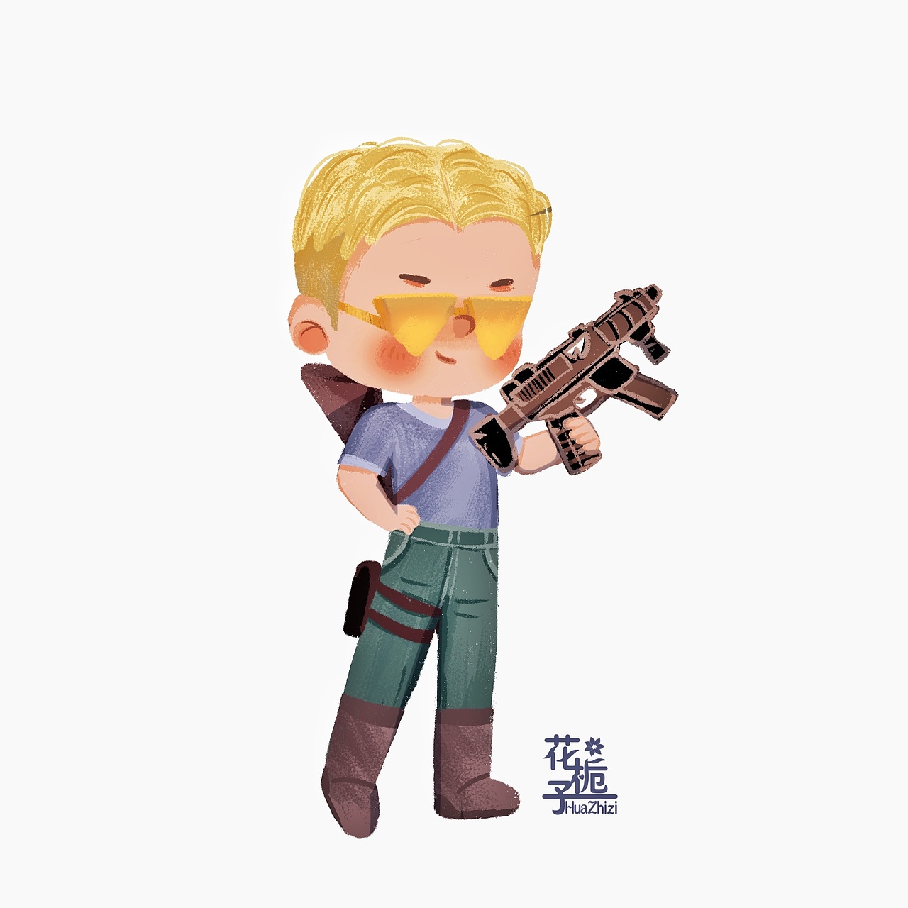 花栀子插画:和平精英吃鸡游戏头像