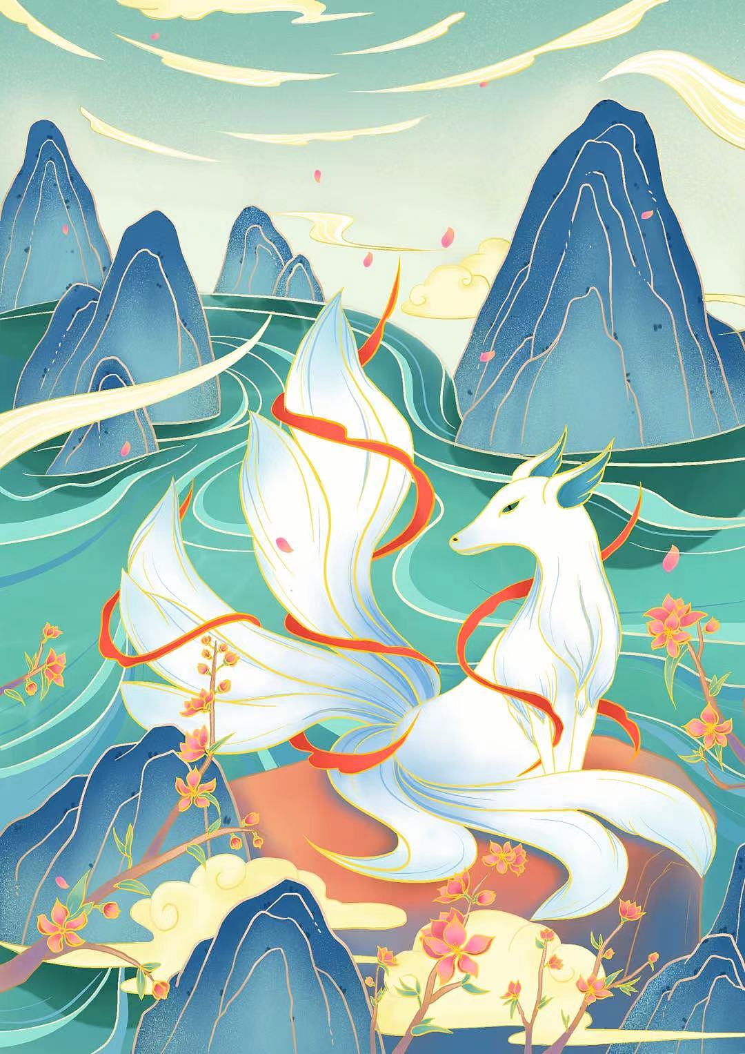 桃花盛开,九尾狐现~国潮插画&商业插画福州/插画师/2年前/166浏览大眼