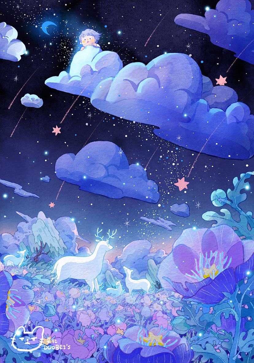 之前画的小说《养月亮的小孩》插图（图ZMzIyNDg4Njc2） - 商业插画 - 站酷设计师朵北原创素材 - 站酷ZCOOL