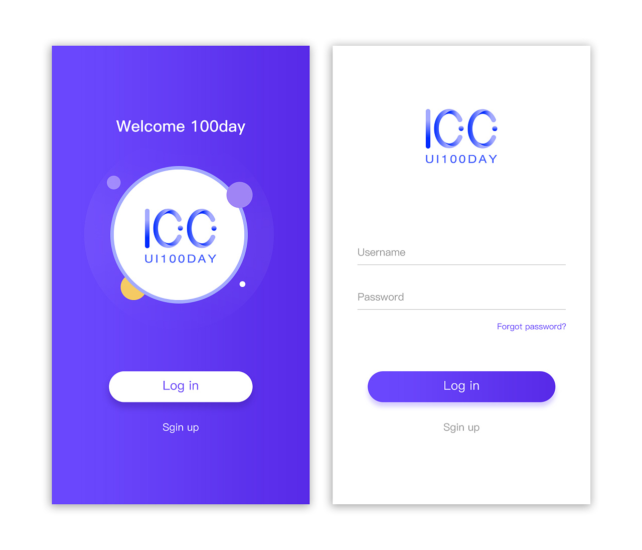 100day作品练习,logo设计,登录页面,聊天