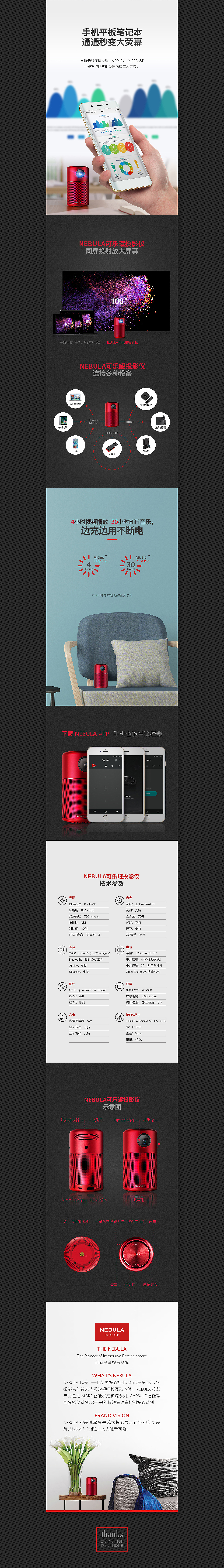 NEBULA 可乐罐形投影仪新品上架商品详情设计（图ZMTE2MzM2NTM2） - 电商 - 站酷设计师儒虎品牌视觉原创素材 - 站酷ZCOOL
