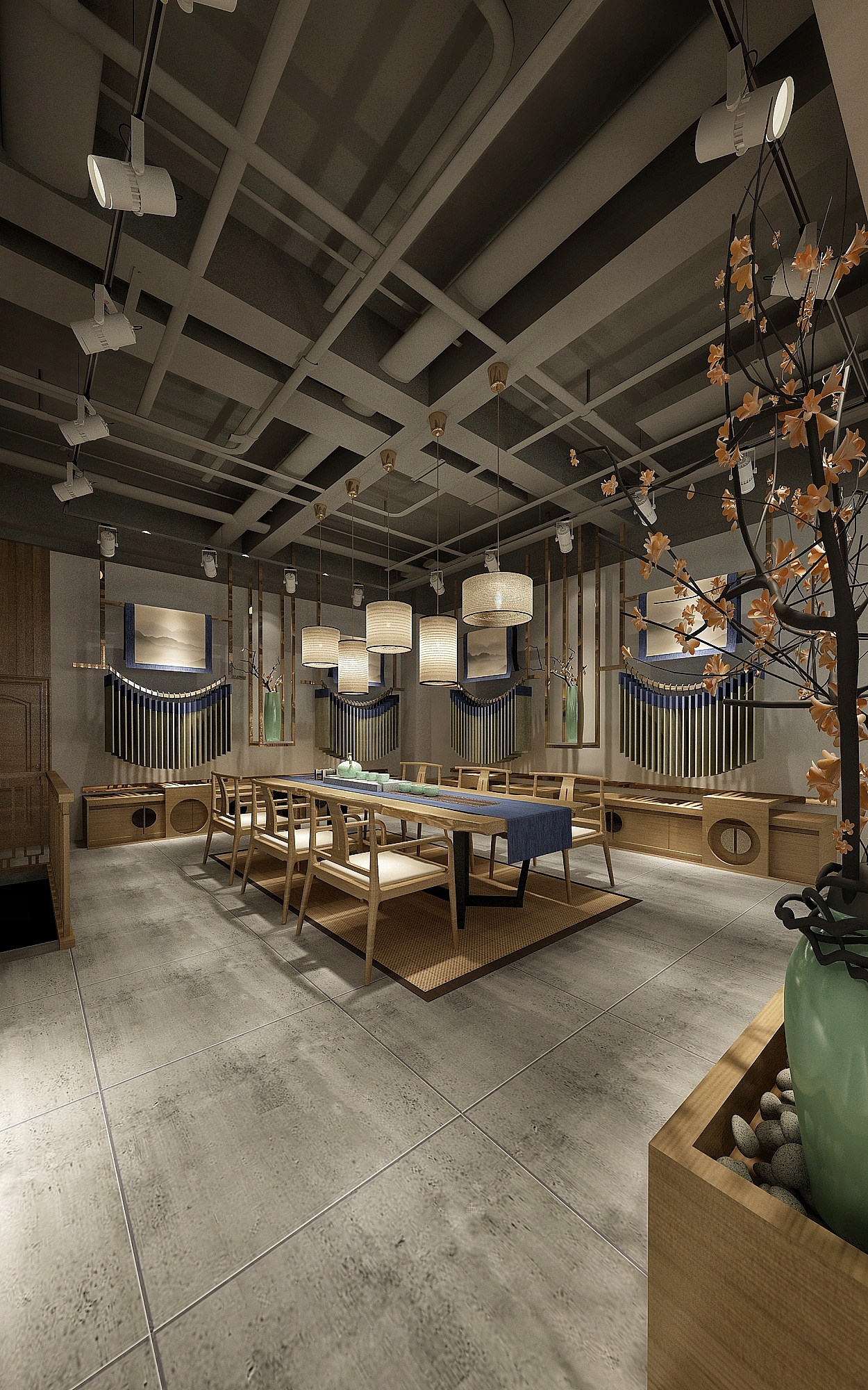 《感觉》70平方面料展厅.茶室相融