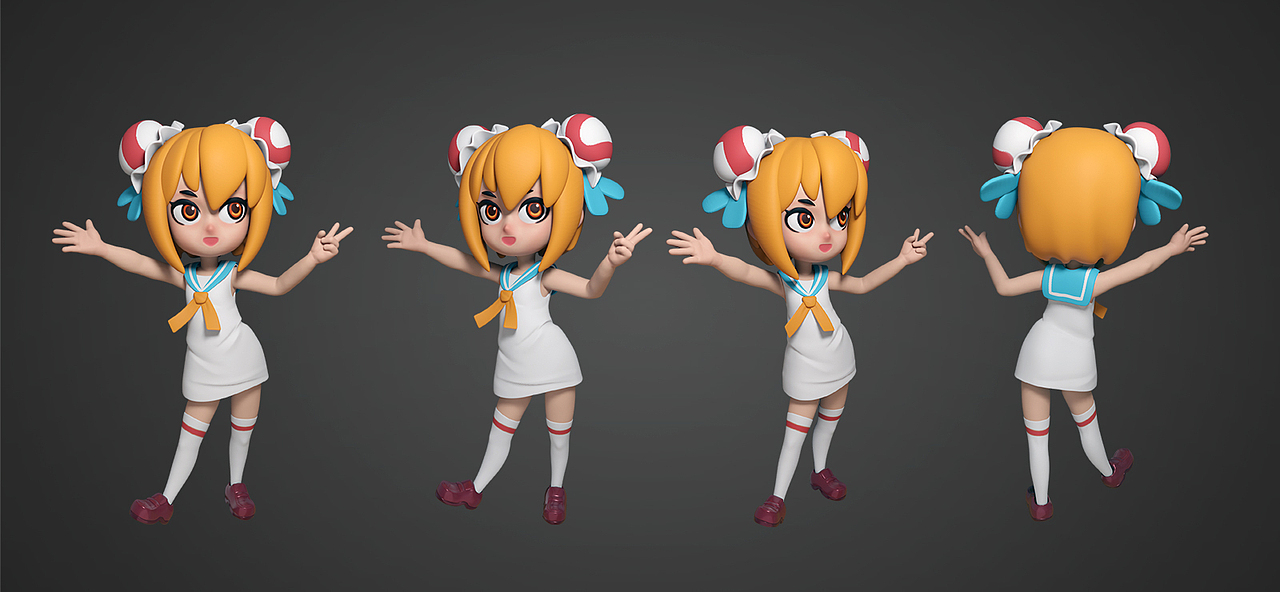 分享收藏不休战队看板娘-3d雕刻-练习不朽战队同人春丽瞎练kda