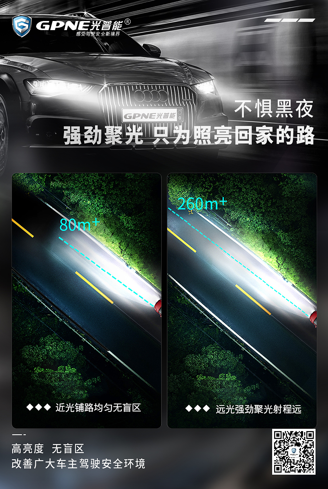 汽车LED车灯海报/产品C4D建模/OC渲染