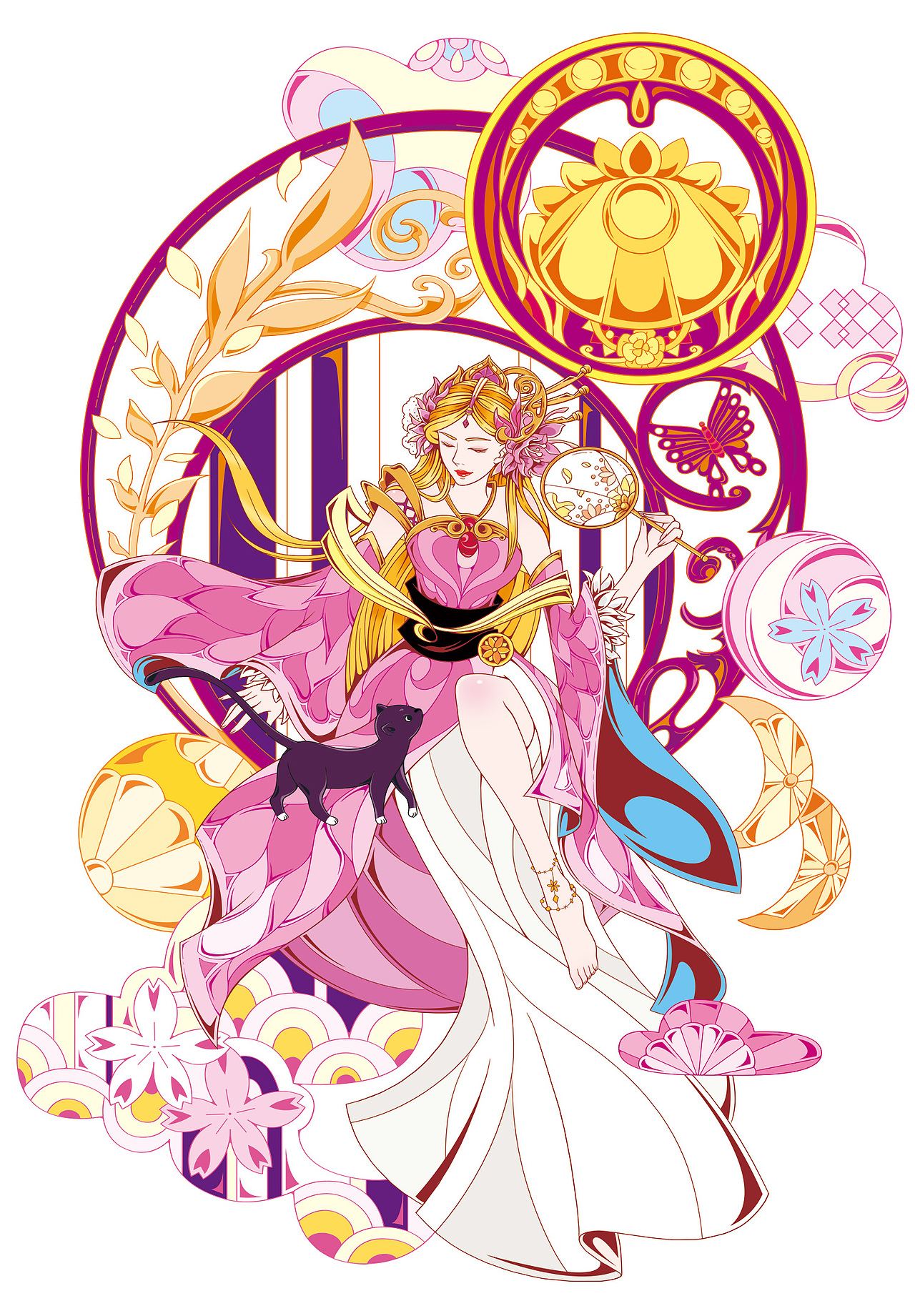 同人2张｜关羽&貂蝉（图ZMjg4NDIzMDUy） - 商业插画 - 站酷设计师X鱼君原创素材 - 站酷ZCOOL