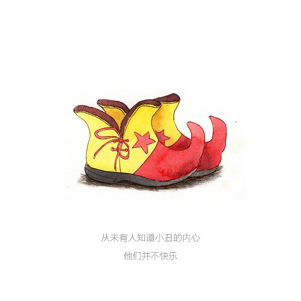 水彩淡彩小丑鞋子（图ZNjQ4ODc2MTY=） - 商业插画 - 站酷设计师董搞搞原创素材 - 站酷ZCOOL