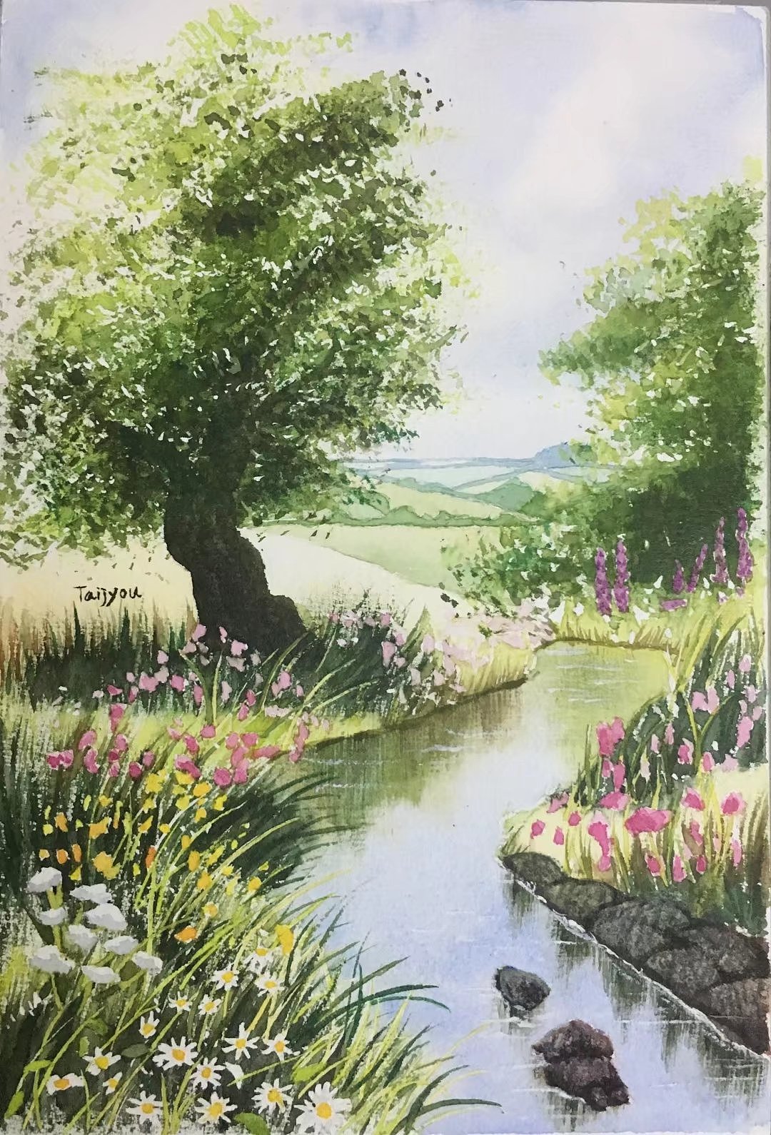 水彩-花溪|纯艺术|水彩|taijyou - 临摹作品 - 站酷 (zcool)