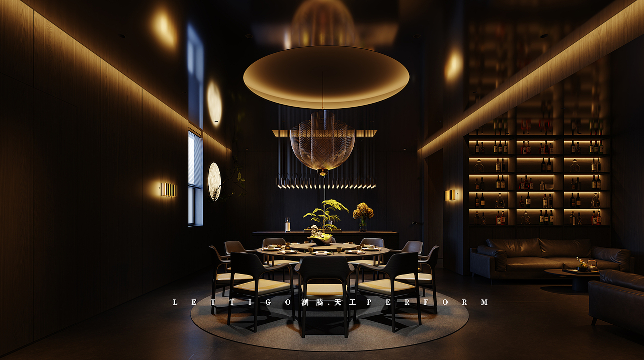 私人会所｜将社交与奢华交融（图ZMzgyNDU4Njcy） - 酒店餐饮设计 - 站酷设计师澜腾天工表现李工原创素材 - 站酷ZCOOL