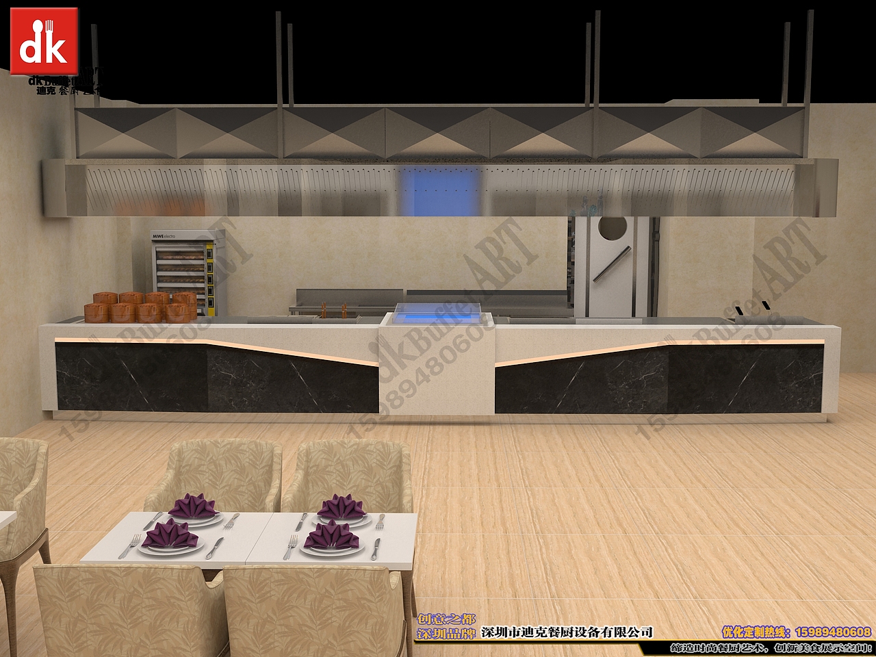 单位食堂自助打餐台 明档厨房设备 自助餐厅 自助餐炉