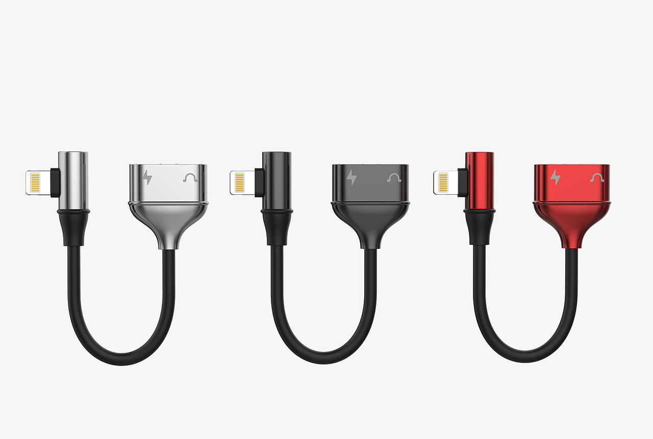 几款苹果数据线音频/充电转接头设计