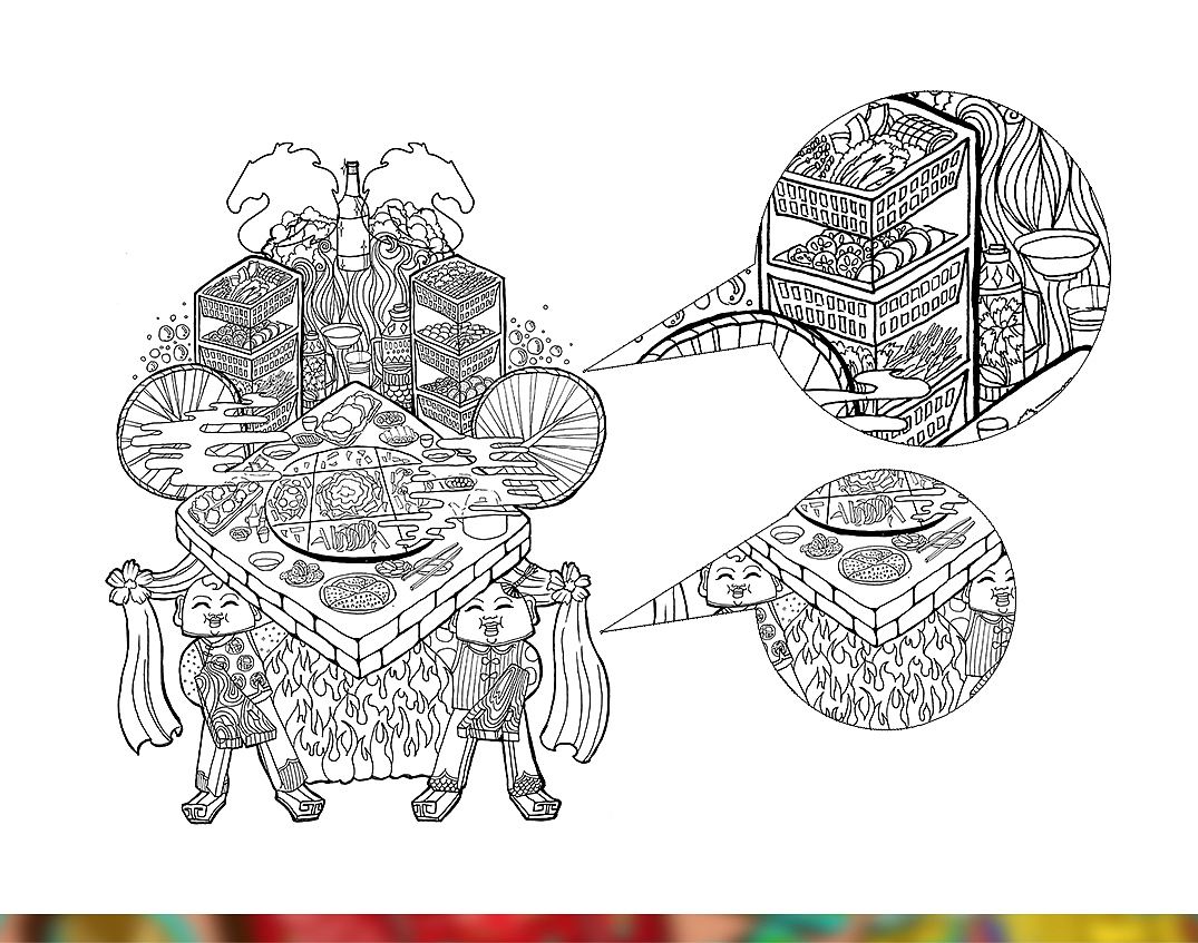牧马人老火锅插画（图ZMTYxMzYxMjA=） - 商业插画 - 站酷设计师打爆小豌豆原创素材 - 站酷ZCOOL