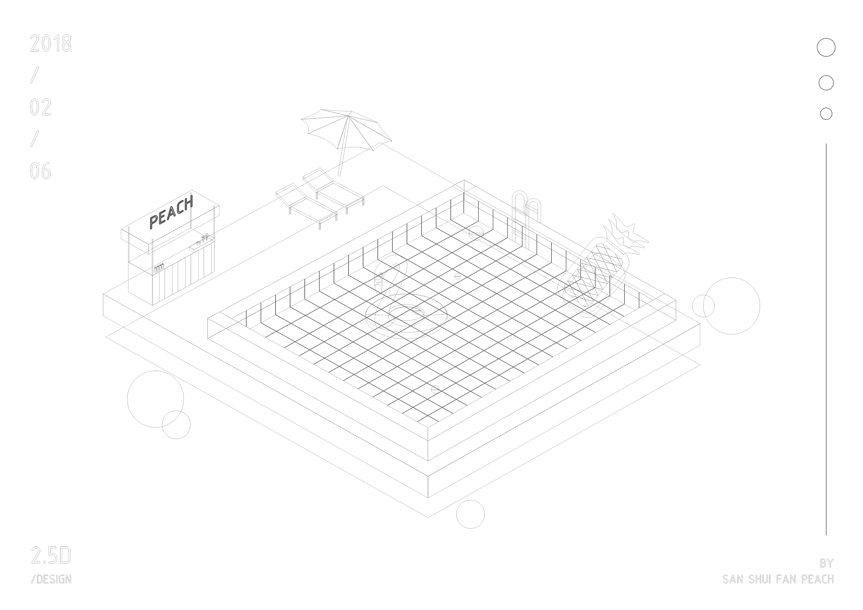 【2018/02/06原创】游泳池 2.5d练习