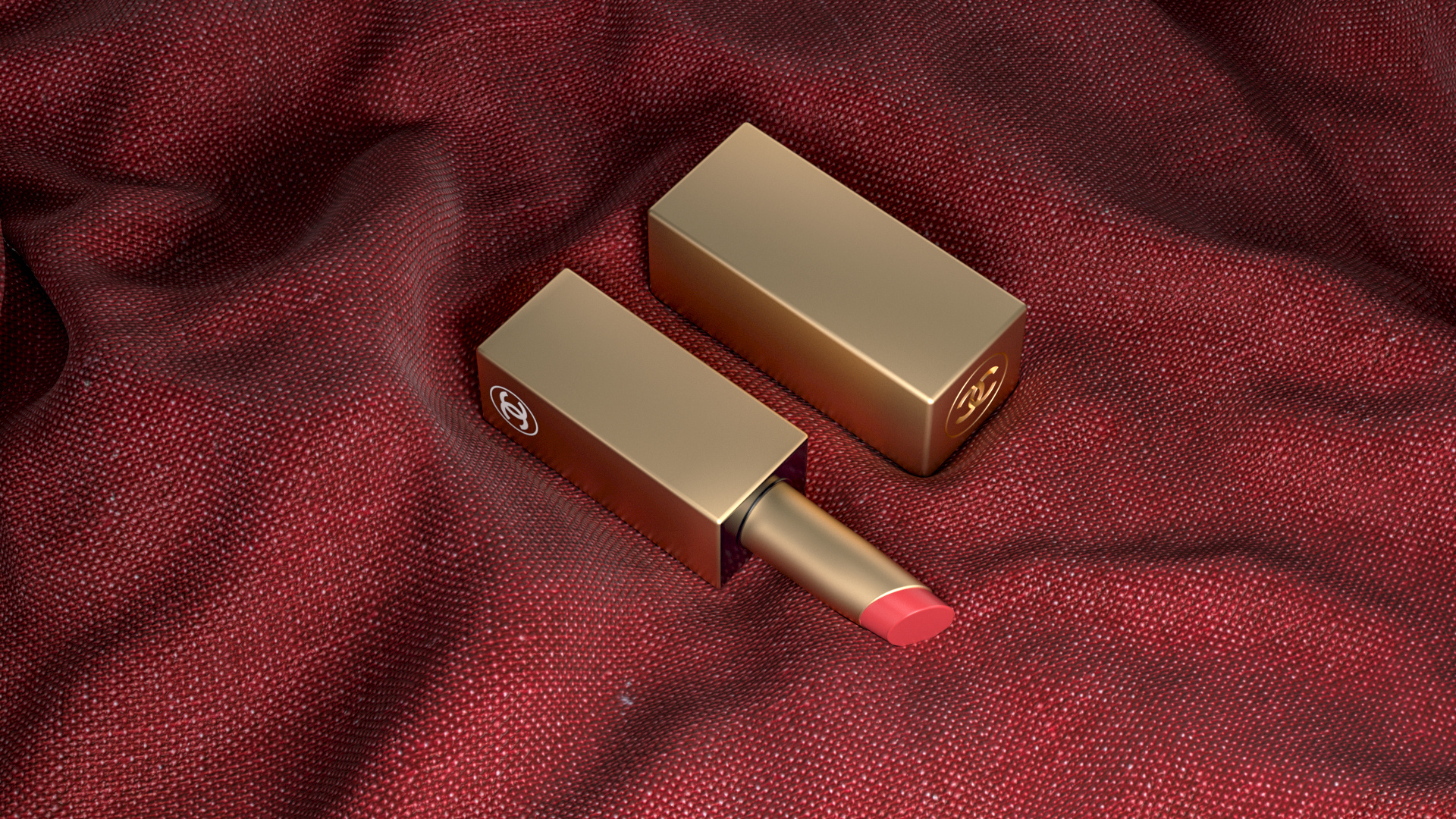 一组口红 建模 渲染