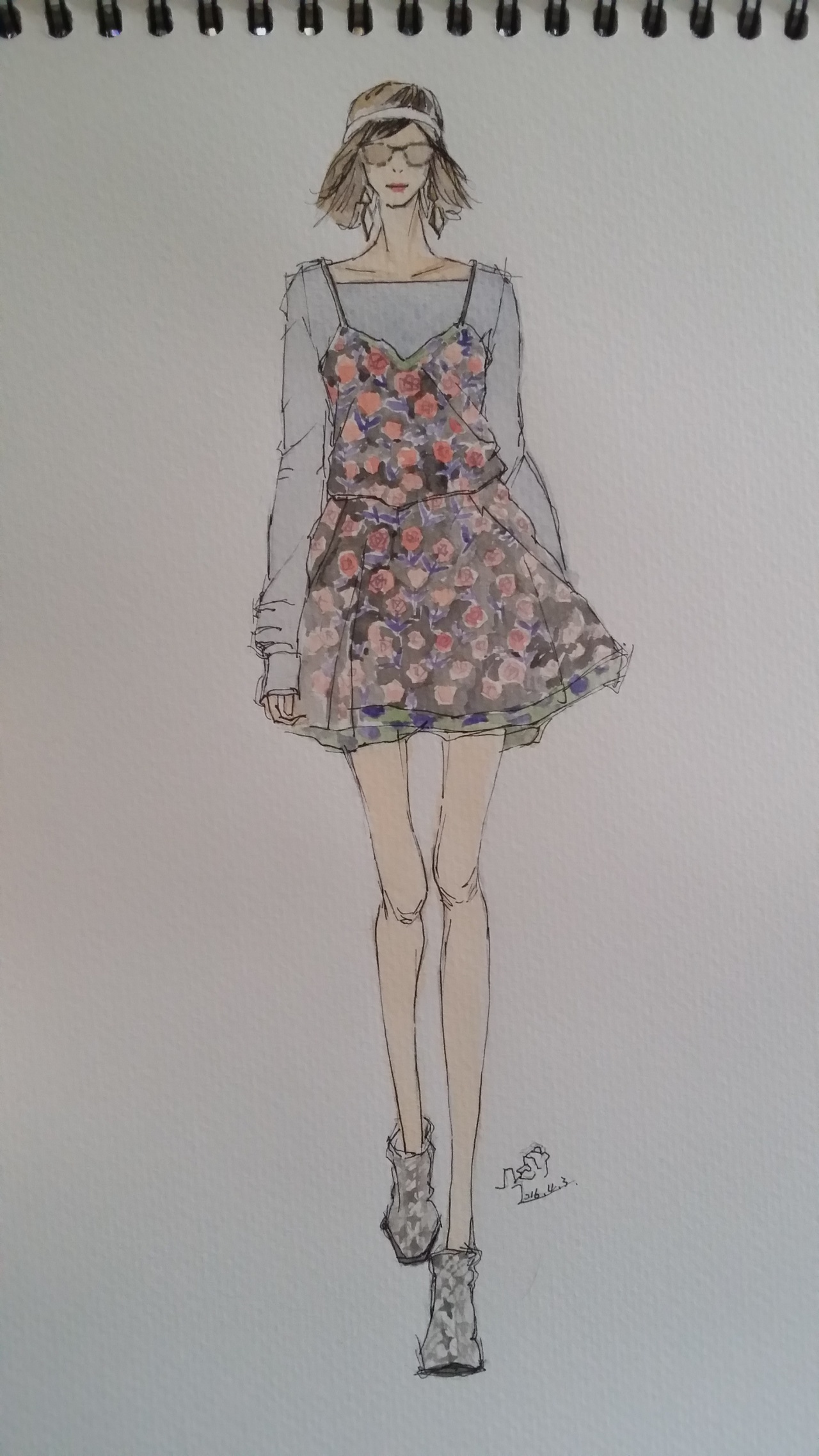 手绘时装插画(春季女装搭配)