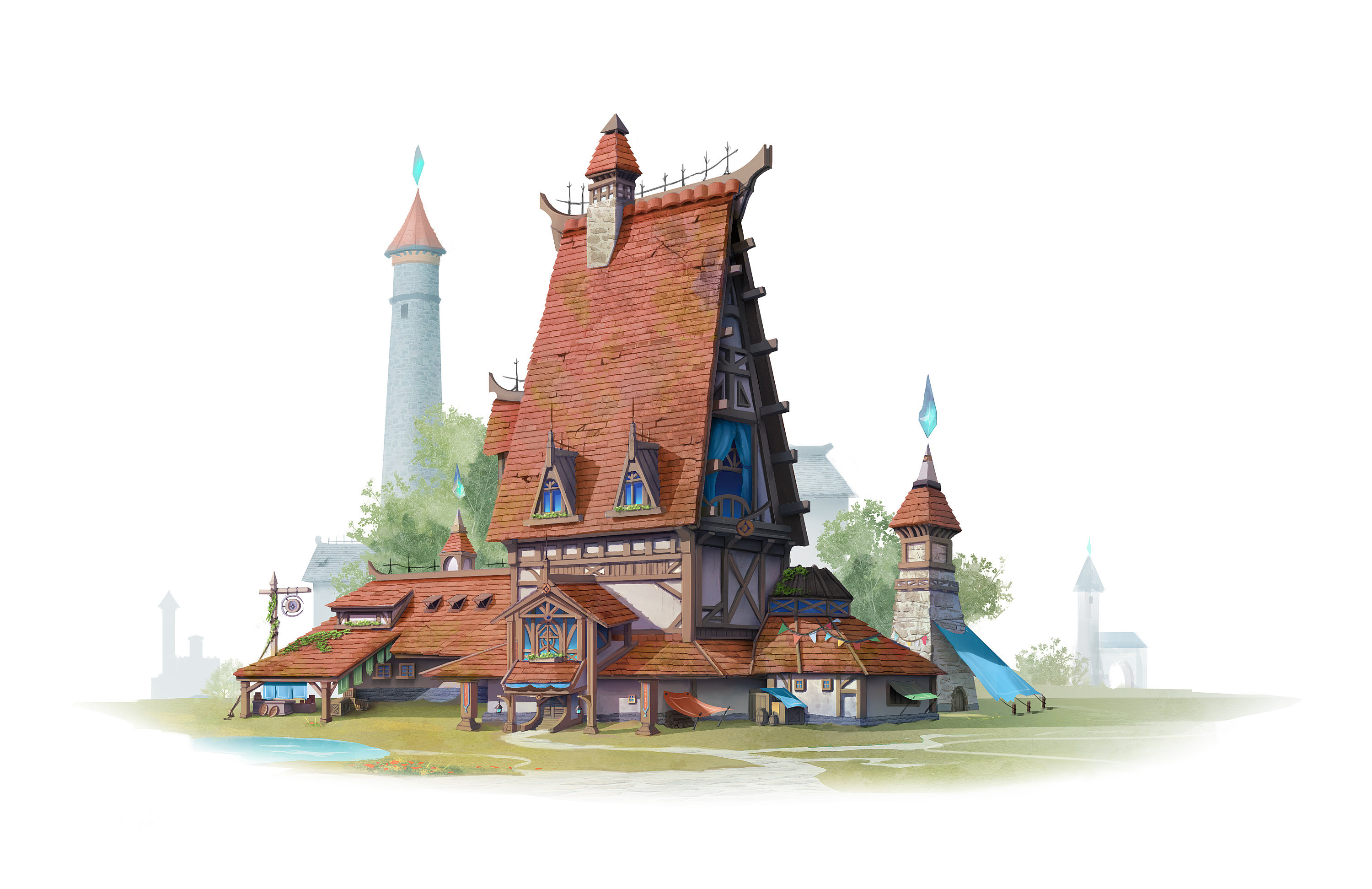 田园小居|插画|游戏原画|巴拉巴拉卡卡卡 - 原创作品 - 站酷 (zcool)