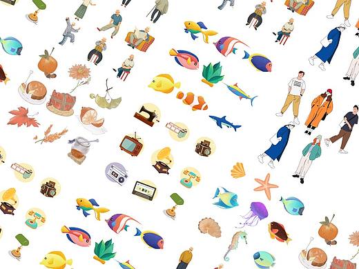 肌理噪点插画案例分享