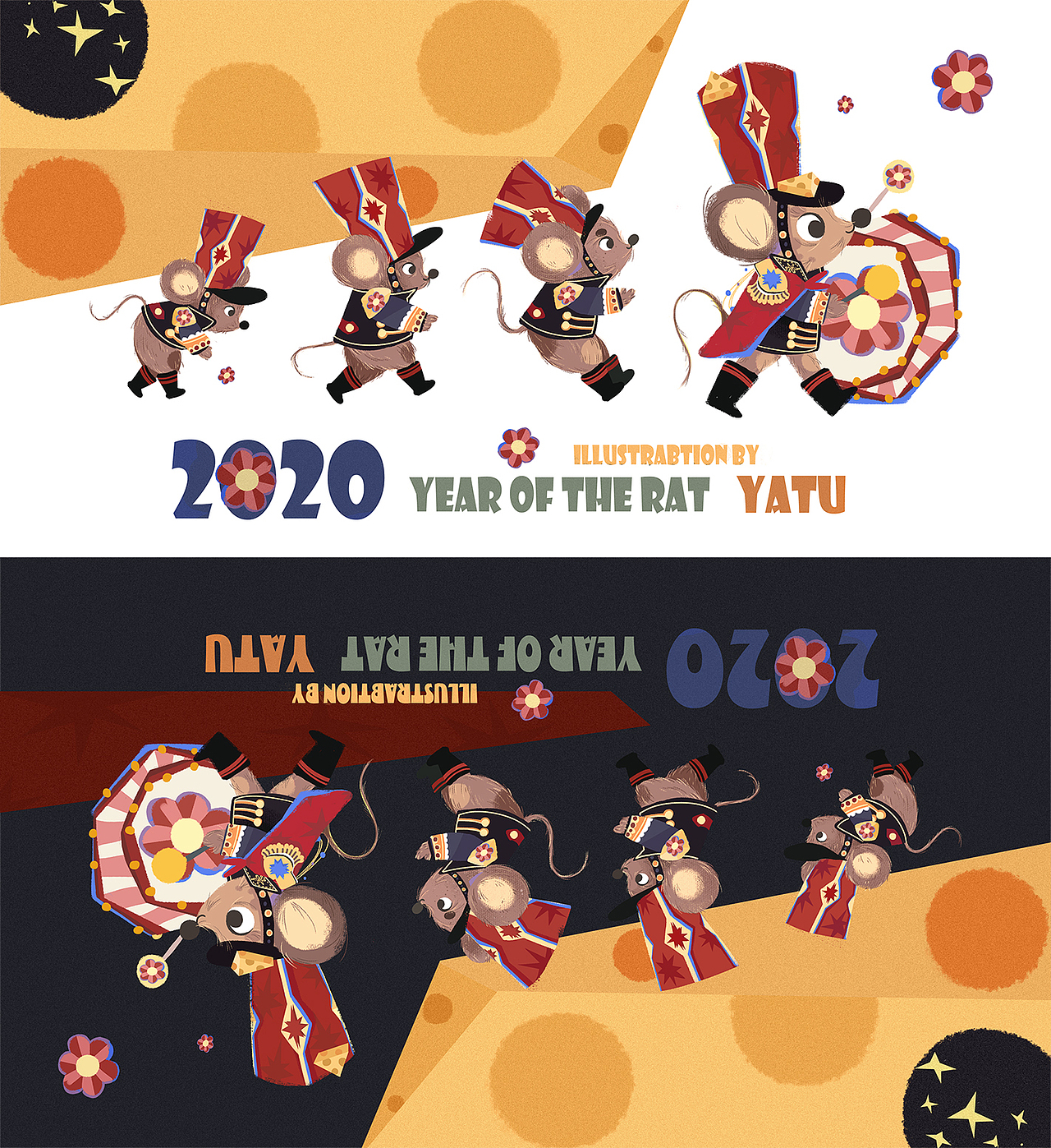 鼠年插画（图ZMTk0Mjg5MjIw） - 商业插画 - 站酷设计师牙兔YATU原创素材 - 站酷ZCOOL